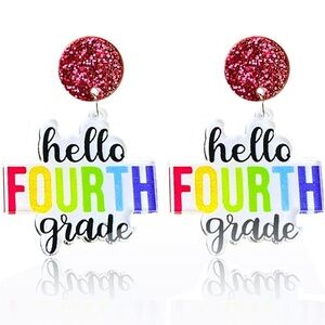 NEW HELLO FOURTH GRADE EARRINGS